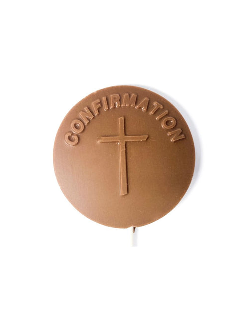Confirmation Pop - Milk by Phillips Chocolate, perfect for celebrations and events, requiring a minimum order of 30 pops.