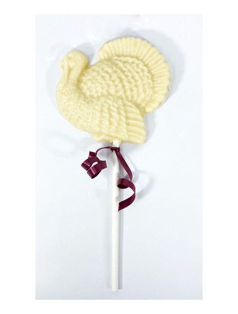 Turkey Pop - white chocolate by Phillips Chocolate, a delicious white chocolate treat shaped like a turkey, perfect for festive celebrations.