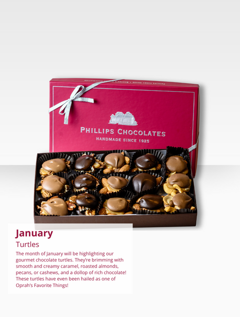 Inside view of the Chocolate of the Month Club box showcasing premium chocolates.
