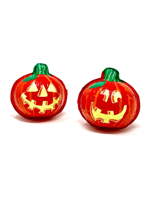 2oz Foil Pumpkin with milk chocolate center wrapped in festive foil, perfect for fall celebrations.