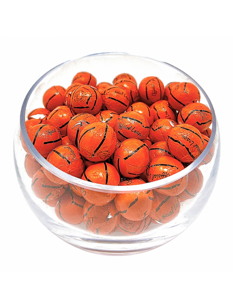 Delicious Chocolate Basketballs by Phillips Chocolate, perfect for sports enthusiasts and chocolate lovers alike. Half pound bags of Milk Chocolate Sport Balls.