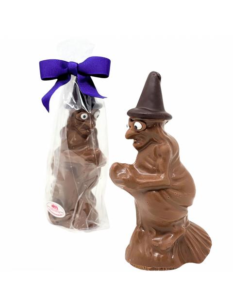 Handcrafted Milk Chocolate Witch ideal for Halloween celebrations, made by Phillips Chocolate.