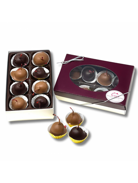 8pk Milk & Dark Chocolate Covered Cherries by Phillips Chocolate, a delicious treat combining the sweetness of cherries with rich chocolate.