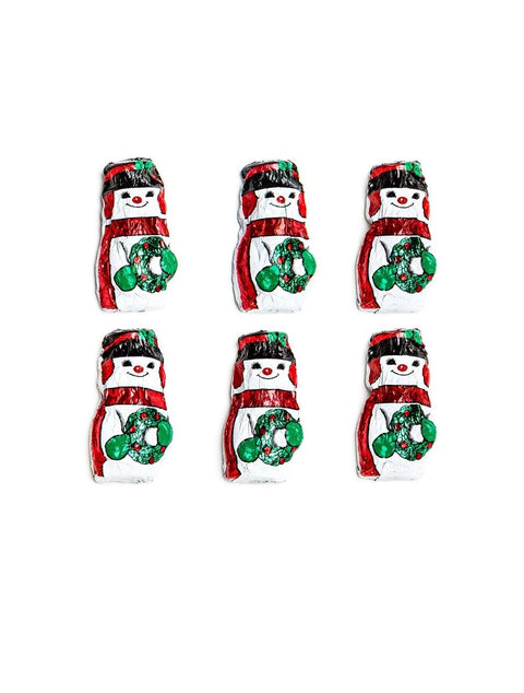 Mini Milk Chocolate Snowmen in foil, detailed and bite-sized for festive treats.