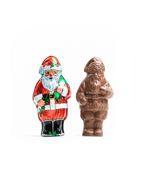 8 oz Foil Santa - Highly detailed 3-dimensional solid premium milk chocolate Santa wrapped in foil by Phillips Chocolate.