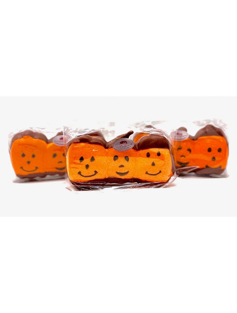 Halloween Pumpkin Peeps - milk chocolate dipped pumpkin shaped marshmallows by Phillips Chocolate