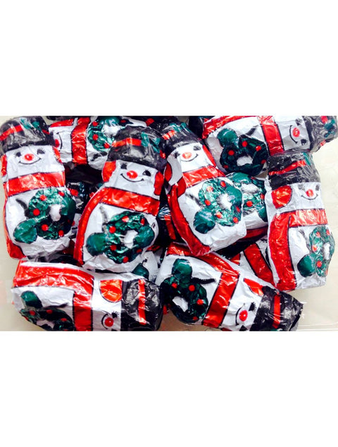 Close-up of delicious Mini Milk Chocolate Snowmen, perfect for holiday gifting.