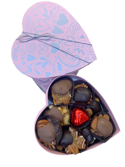 8oz. Assorted Turtles - Pink & Silver Heart