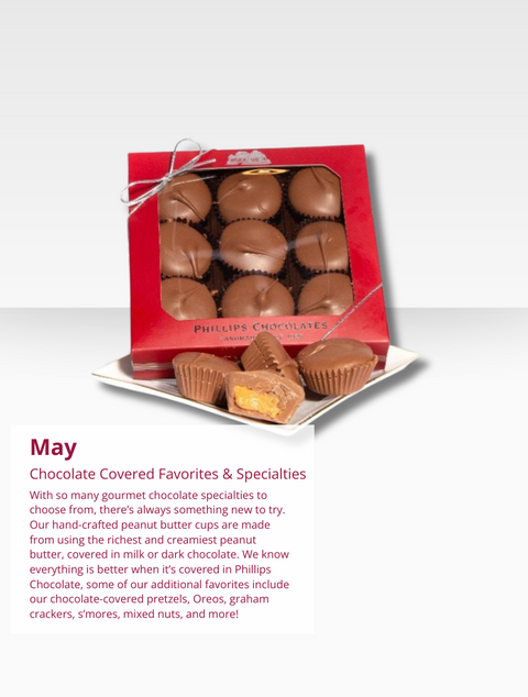 Delicious assortment of chocolates from the Chocolate of Month Club by Phillips Chocolate.