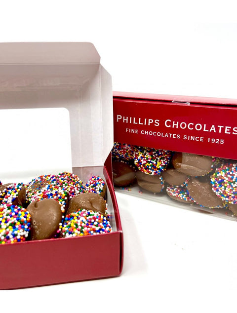 Delicious Milk Chocolate Easter Non Pareils by Phillips Chocolate, perfect for festive celebrations and sweet treats.