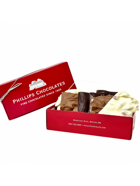 Build Your Own 1lb Box Of Bark with assorted chocolate flavors by Phillips Chocolate