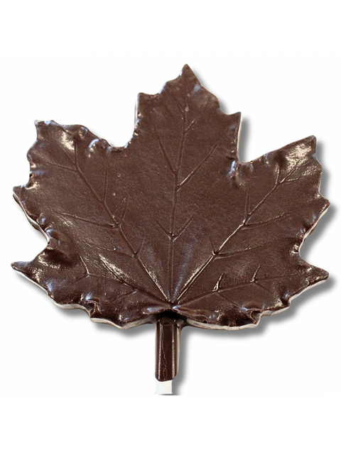 Leaf Pop - dark chocolate shaped like a leaf, perfect for enjoying this fall season.