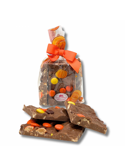 Delicious PB Salted Pretzel Bark 6oz Bag from Phillips Chocolate showcasing a tasty blend of pretzels and chocolate.