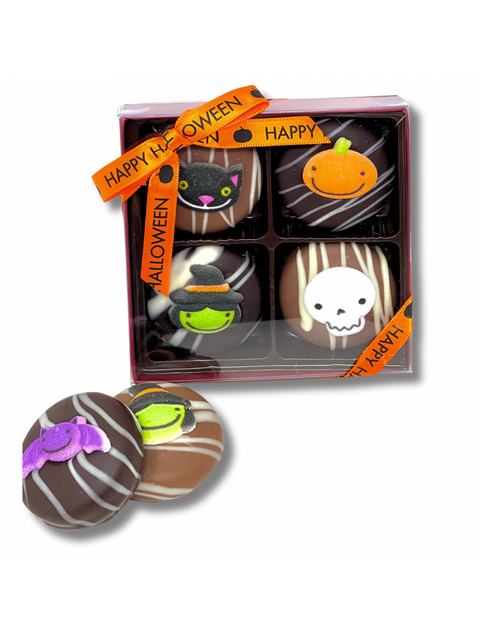 Oreo Cookie 4 pk - Halloween with milk and dark chocolate coated cookies in a festive Halloween themed box.
