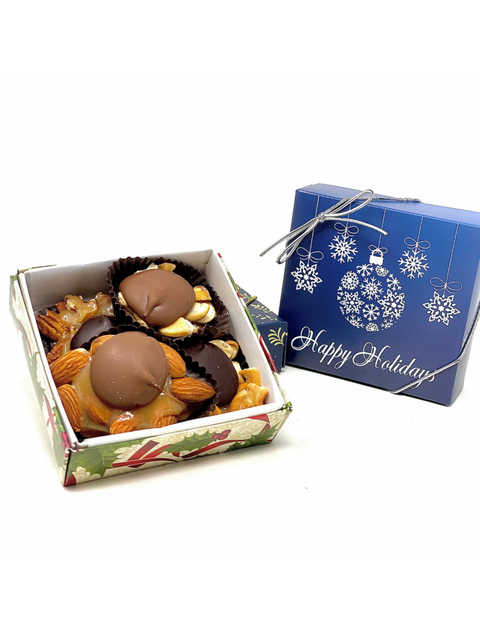 Xmas 4 pc Turtle Box by Phillips Chocolate featuring delightful turtle-shaped confections perfect for holiday gifting.