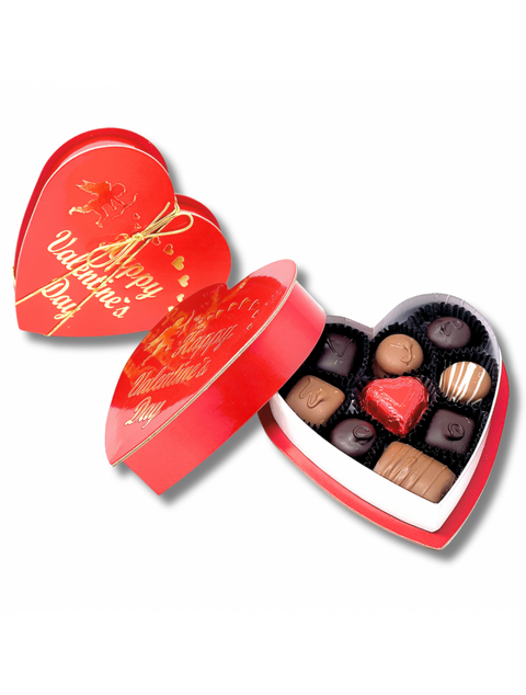 4oz. Happy Valentine's Heart by Phillips Chocolate featuring delicious milk and dark chocolate perfect for Valentine's Day gift.