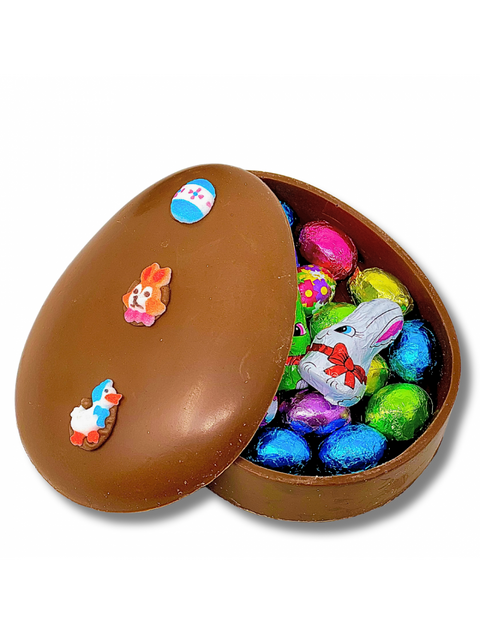 Delicious Chocolate Egg Box filled with colorful foil-wrapped milk chocolate eggs, perfect for spring celebrations