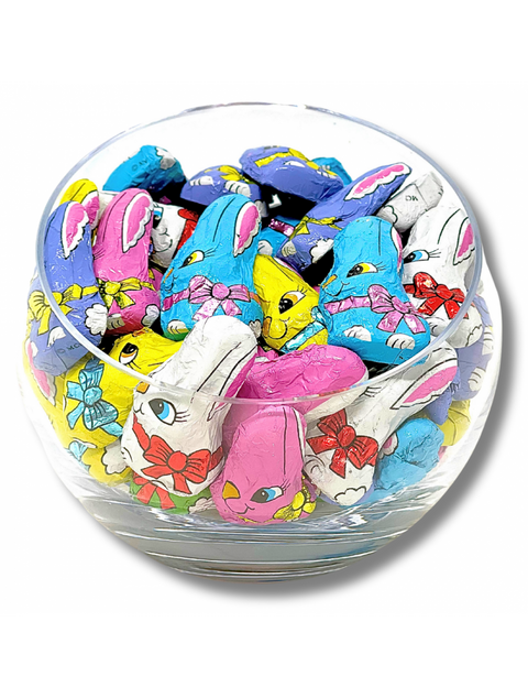 Mini Sitting Bunny 8 oz. bag by Phillips Chocolate, featuring a cute chocolate bunny sitting in a beautifully designed bag.