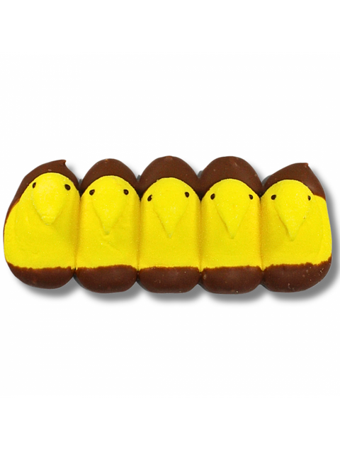 Delicious PEEPS dipped in Milk Chocolate, featuring fluffy marshmallow covered in creamy chocolate for a sweet treat.